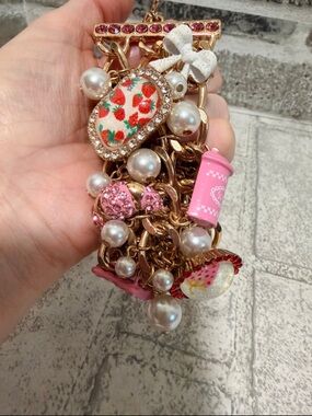 Betsey Johnson Babycakes Pink charms bracelet like new
